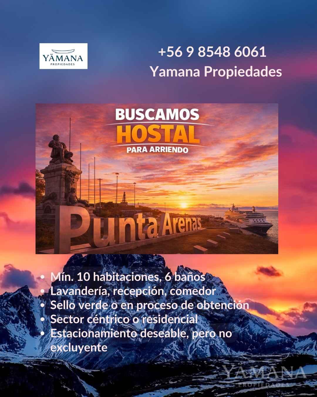 BÚSQUEDA ACTIVA: Hostal para arrendar en Punta Arenas 